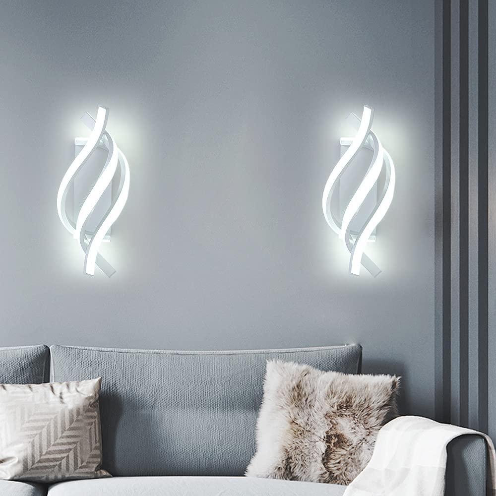 Lampada da parete moderna a LED Design a spirale Lampada da comodino dimmerabile Efficienza energetica Compatibile con la lampada da balcone del soggiorno, Applique da parete moderne