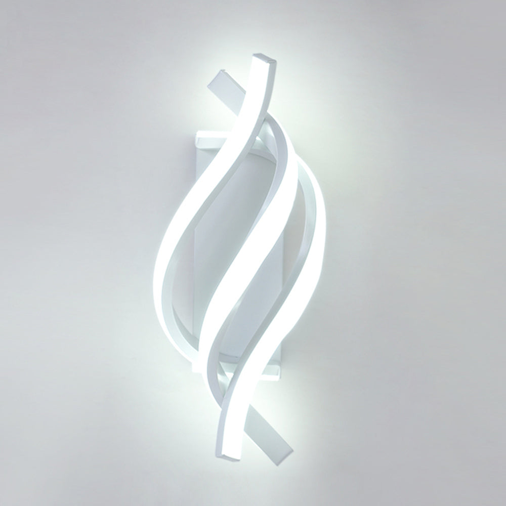 Lampada da parete moderna a LED Design a spirale Lampada da comodino dimmerabile Efficienza energetica Compatibile con la lampada da balcone del soggiorno, Applique da parete moderne
