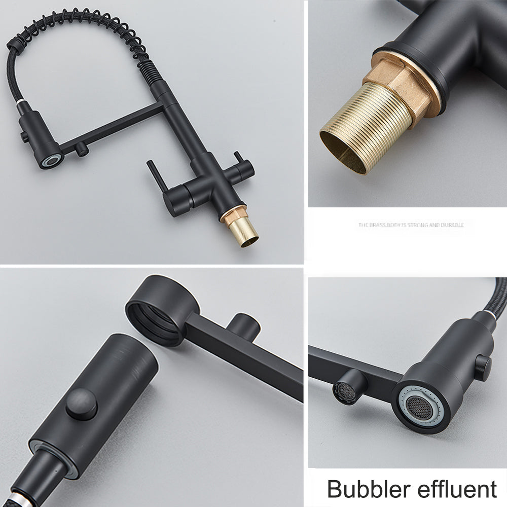 Rubinetto da cucina a 3 vie in acciaio inox, girevole a 360°, rubinetto da cucina 3 in 1, per filtro dell'acqua, rubinetto ad alta pressione