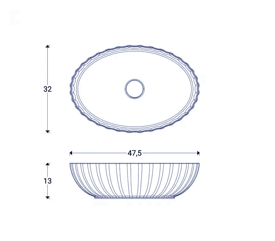 Lavabo d'appoggio in ceramica stile moderno
