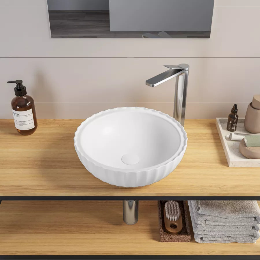 Lavabo d'appoggio in ceramica stile moderno