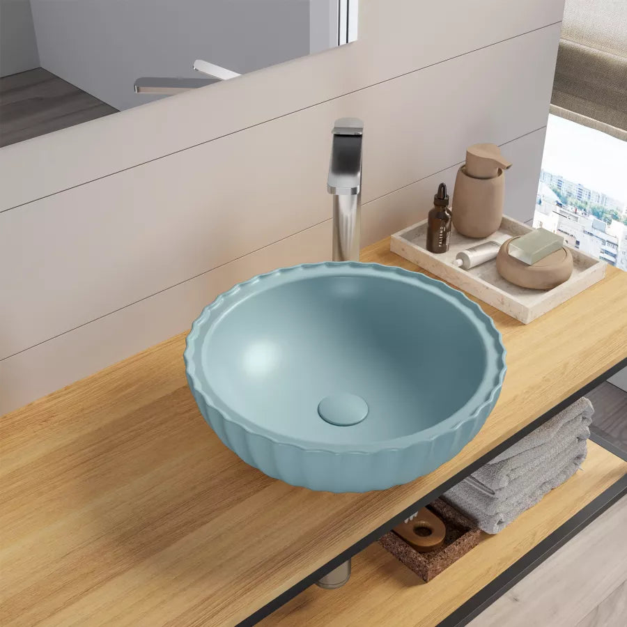 Lavabo d'appoggio in ceramica stile moderno