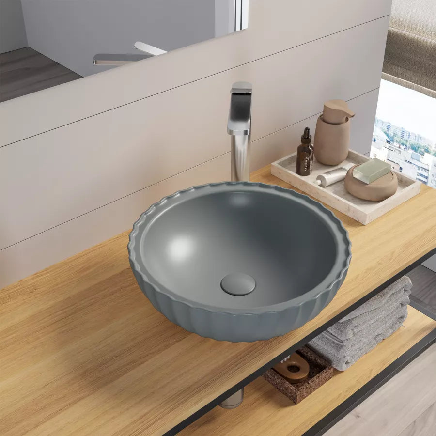 Lavabo d'appoggio in ceramica stile moderno