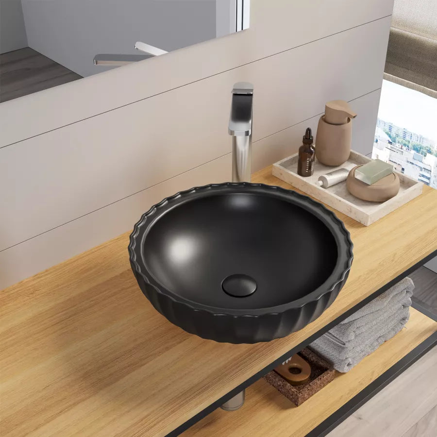 Lavabo d'appoggio in ceramica stile moderno