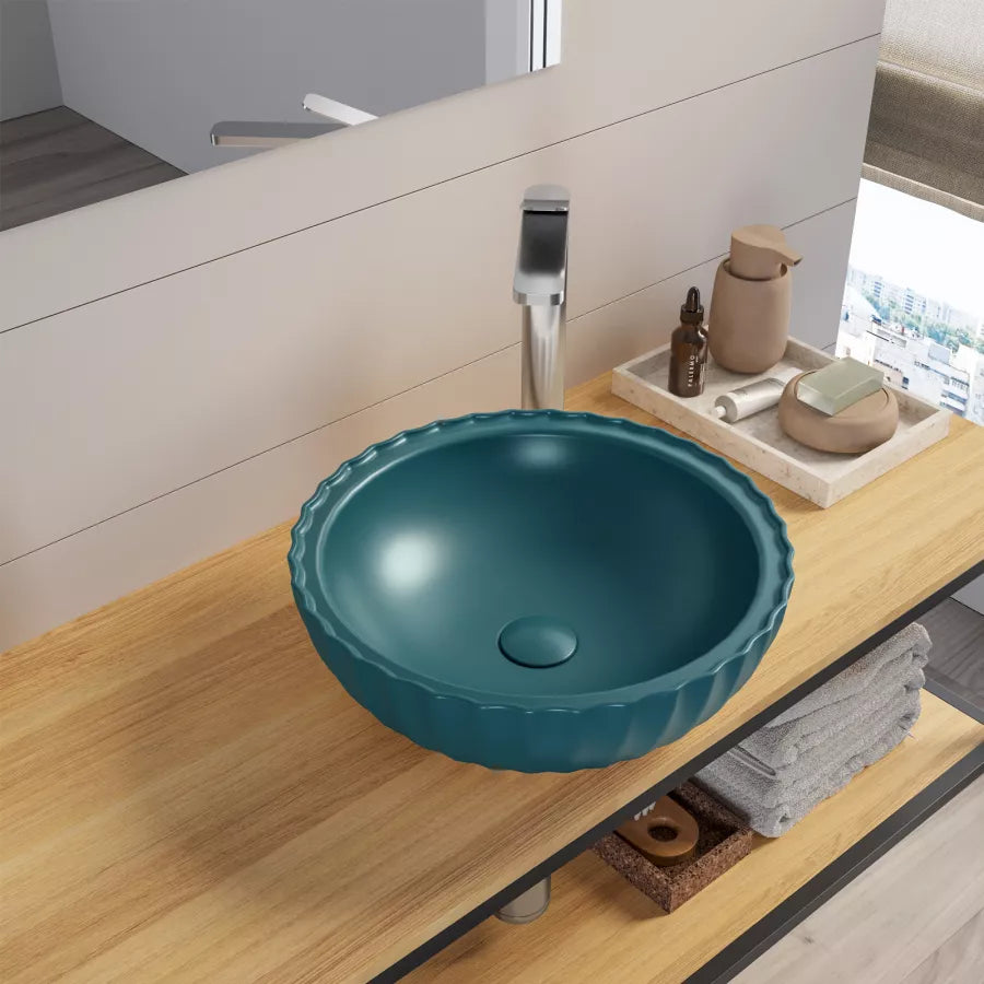 Lavabo d'appoggio in ceramica stile moderno