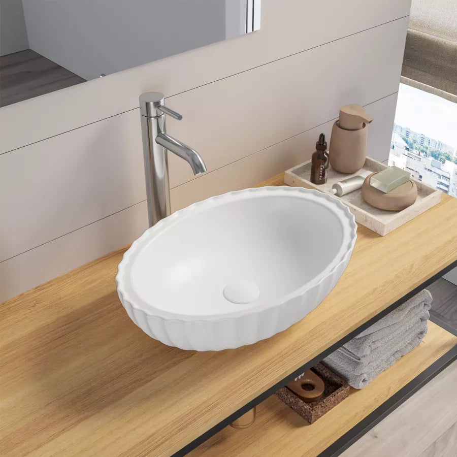 Lavabo d'appoggio in ceramica stile moderno