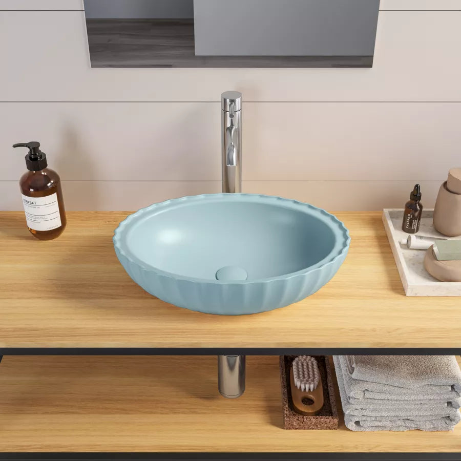 Lavabo d'appoggio in ceramica stile moderno