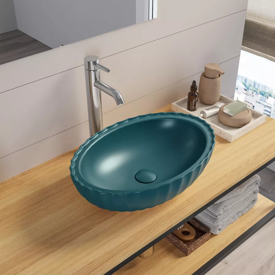 Lavabo d'appoggio in ceramica stile moderno