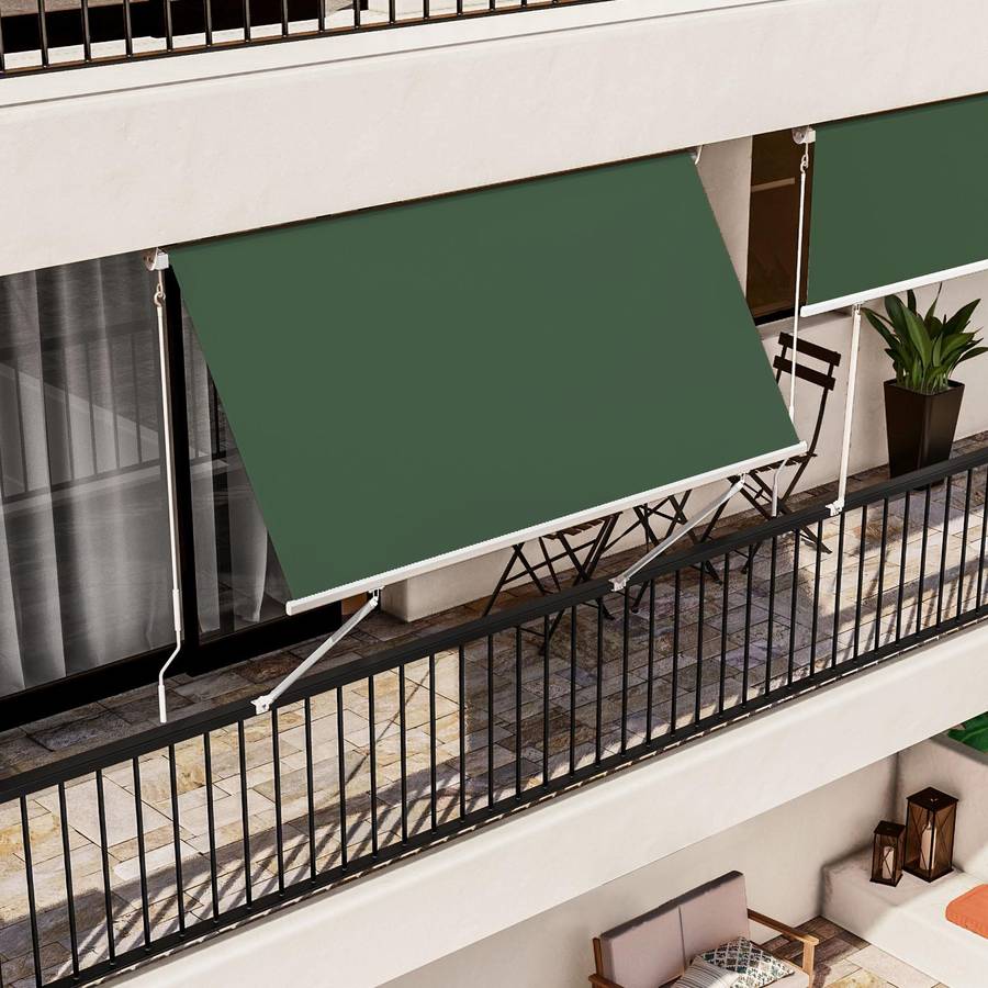 Tenda da sole con bracci 250 cm estensione 250 cm verde