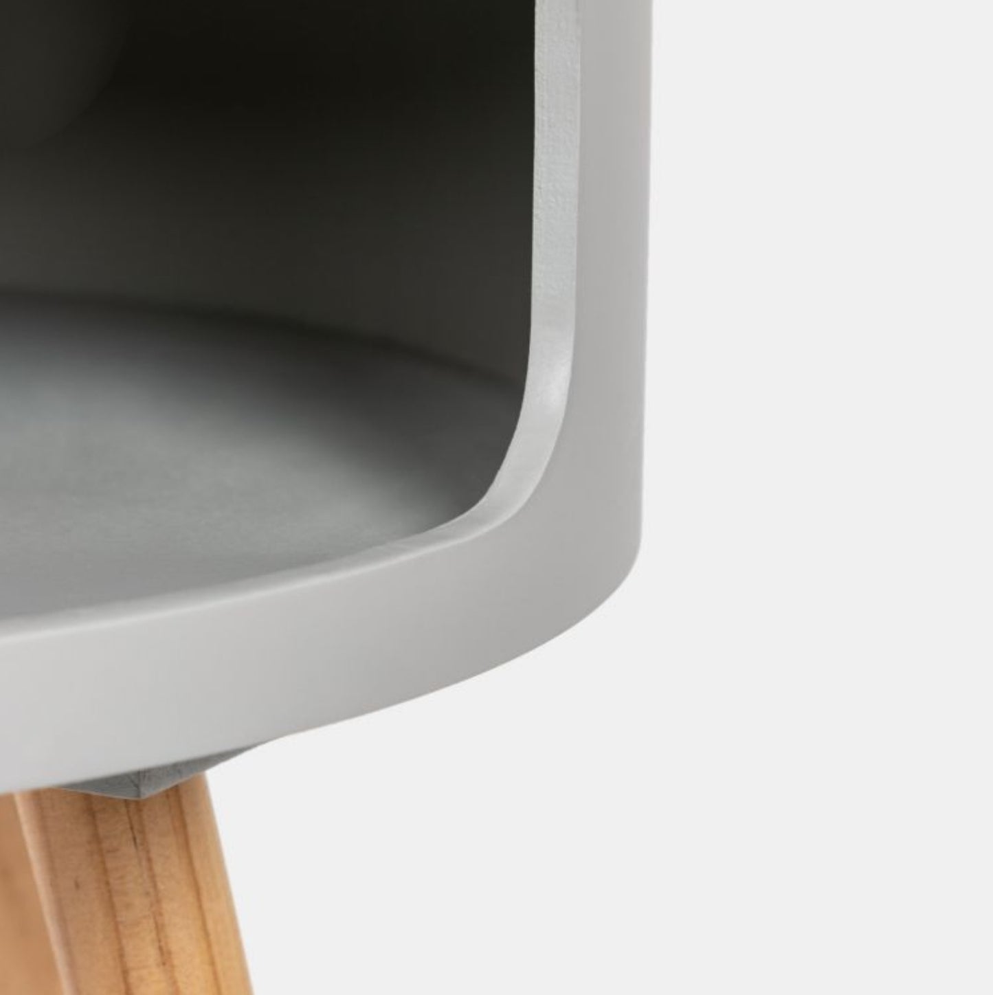 Tavolino 38 cm in legno di pino e top grigio