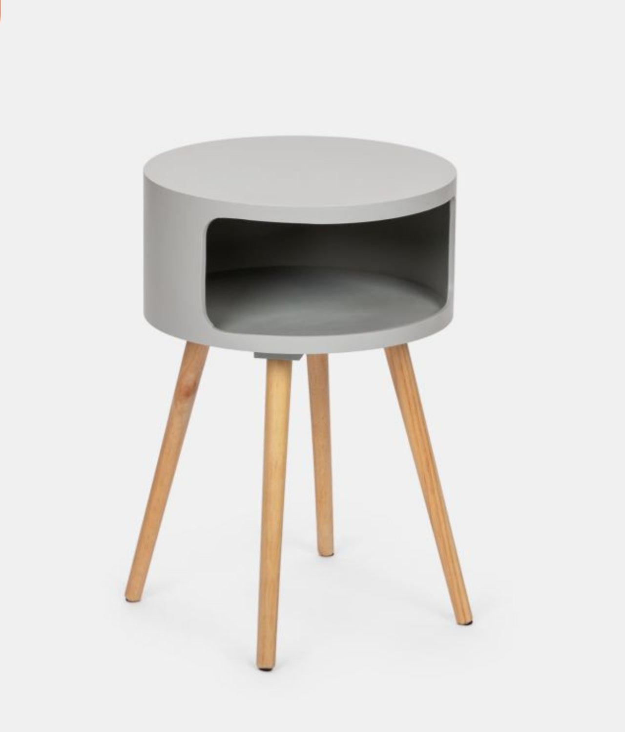 Tavolino 38 cm in legno di pino e top grigio