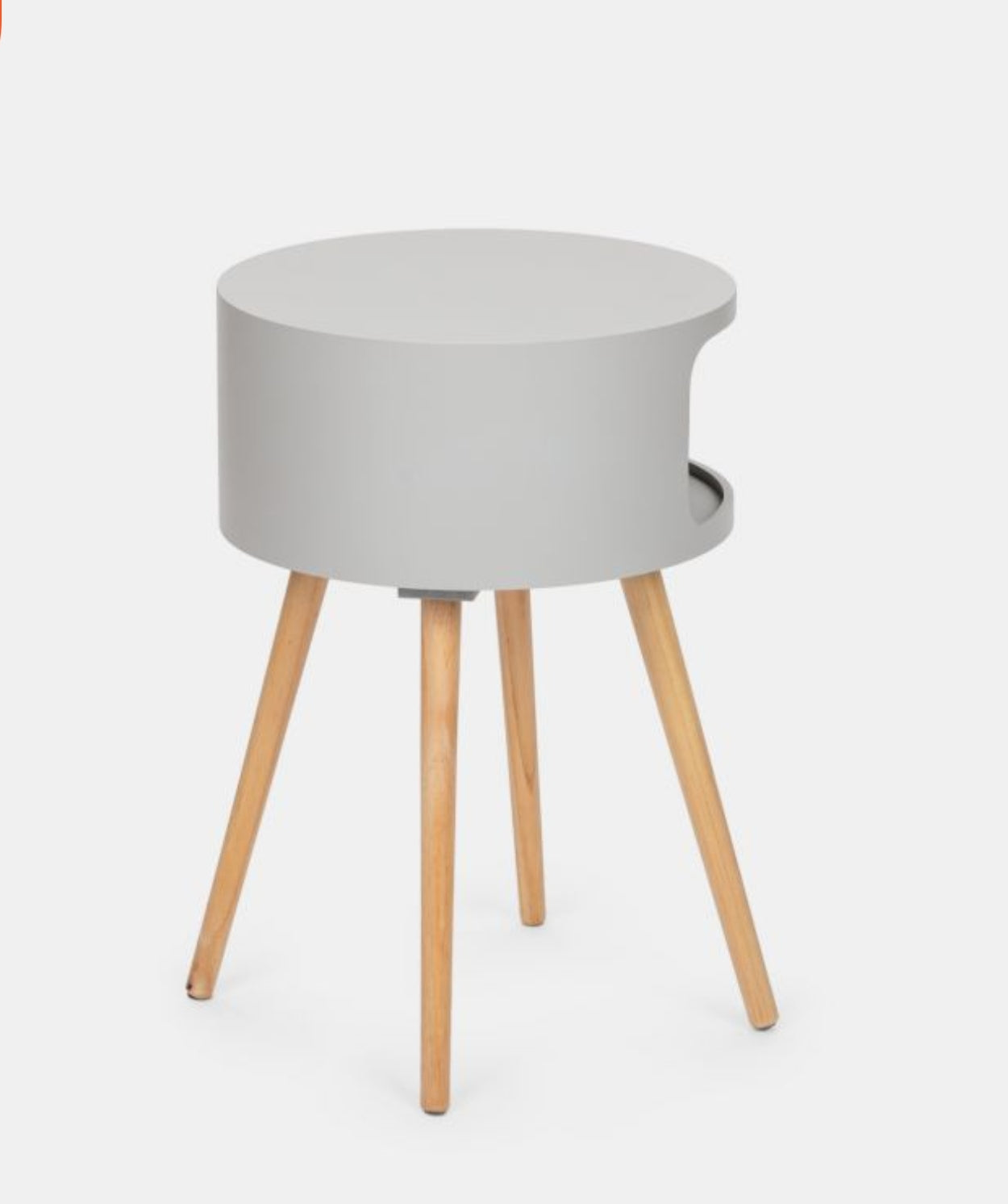 Tavolino 38 cm in legno di pino e top grigio