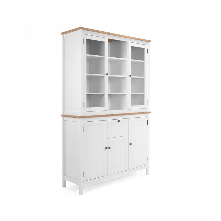 Credenza 120x190h in legno bianco e naturale