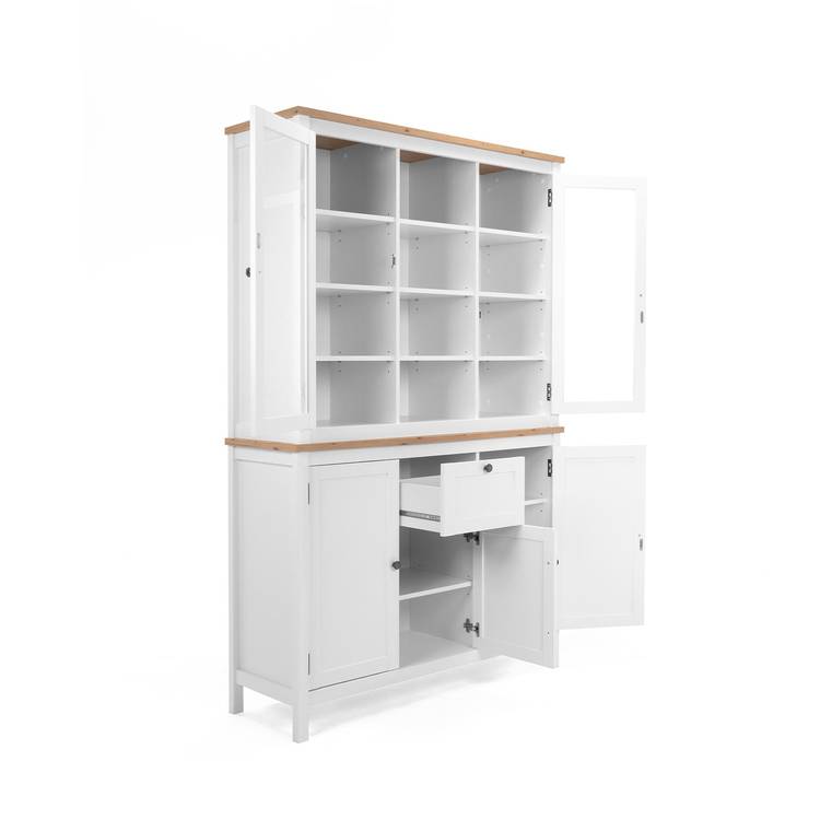 Credenza 120x190h in legno bianco e naturale