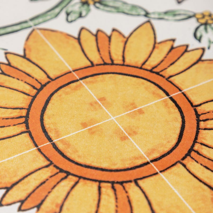 Set da giardino con tavolo e 2 sedie con decorazione mosaico a fiori arancio