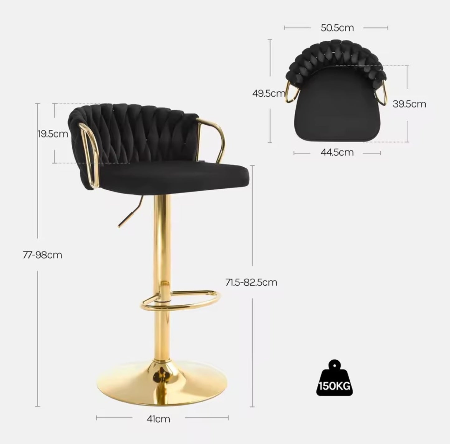 Sgabelli da bar in velluto altezza regolabile e girevole 360