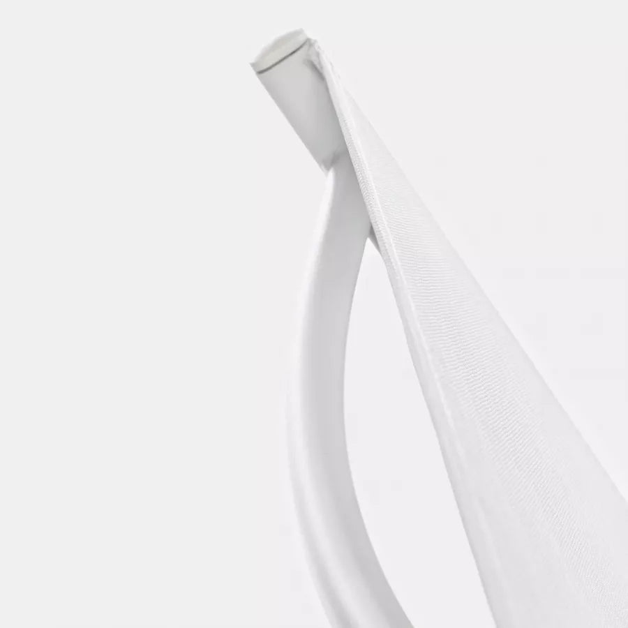 Lettino prendisole in alluminio e tessuto bianco